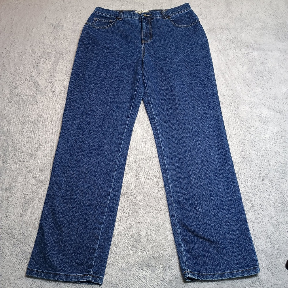 Emily B Straight Leg Jeans Womens Size 10 Blue Medium Wash Stretch Denim Pants